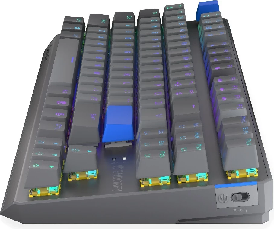 Mehanska brezžična tipkovnica Endorfy Thock V2 TKL, RGB, 87 tipk, siva