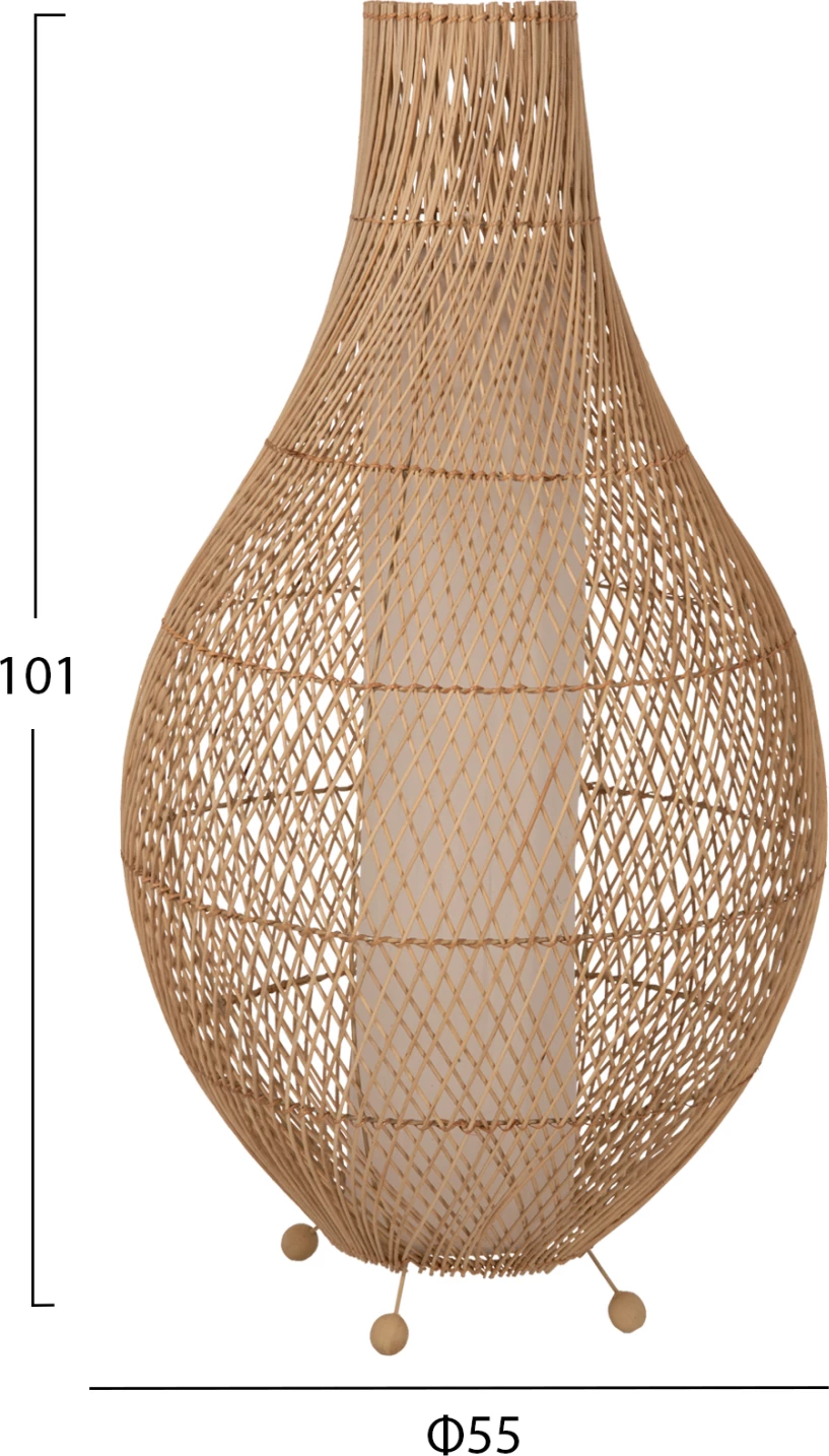 Talna svetilka iz ratana v naravni barvi FH7835 Φ55x101Hcm