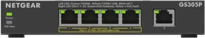 Stikalnik NETGEAR GS305P-300EUS, 5 vrat, Gigabit, PoE, črn
