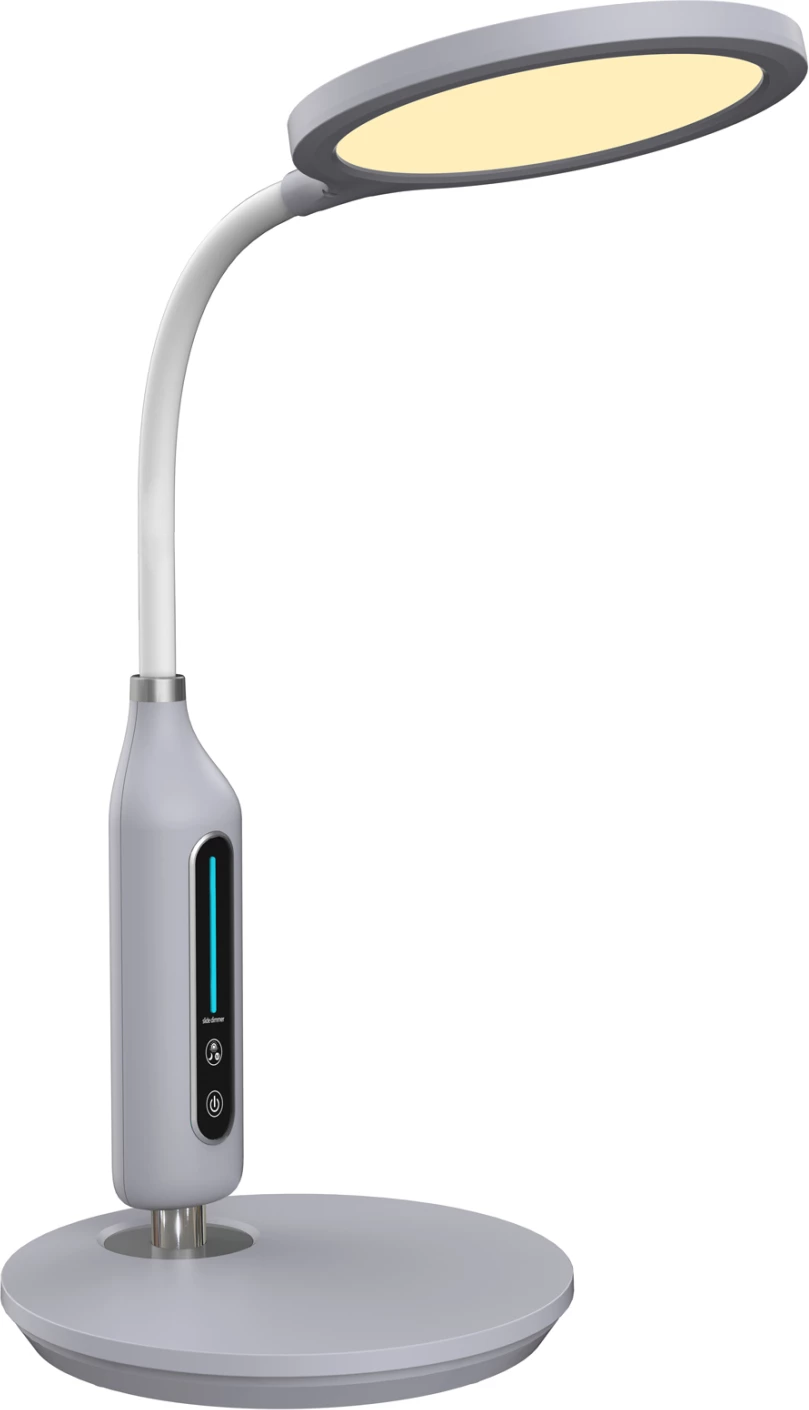 LED namizna svetilka BLAIN FH4460.07 siva ABS-bela silikon