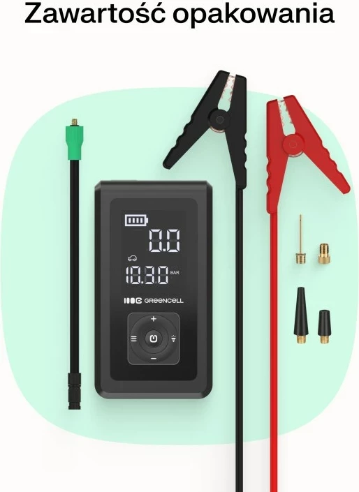 Powerbank 8000 mAh, črn s svetlo zelenimi detajli, Green Cell CJSGC03