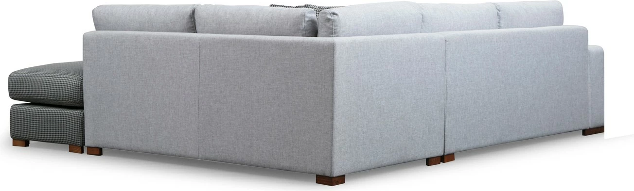 Kotna sedežna garnitura, Atelier del Sofa Loop 2, svetlo siva, z otomanom