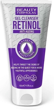 Gel za čiščenje obraza za ženske z retinolom, proti staranju, Beauty Formulas, 150 ml