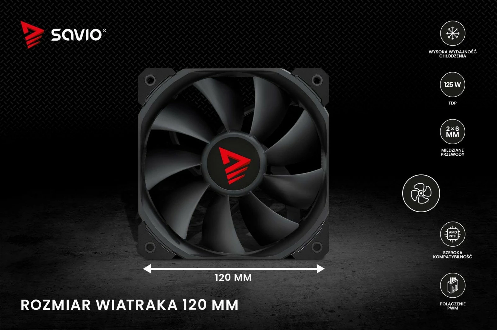 Procesorski hladilnik Savio FROST X2, 120 mm, PWM, 125 W TDP, črn