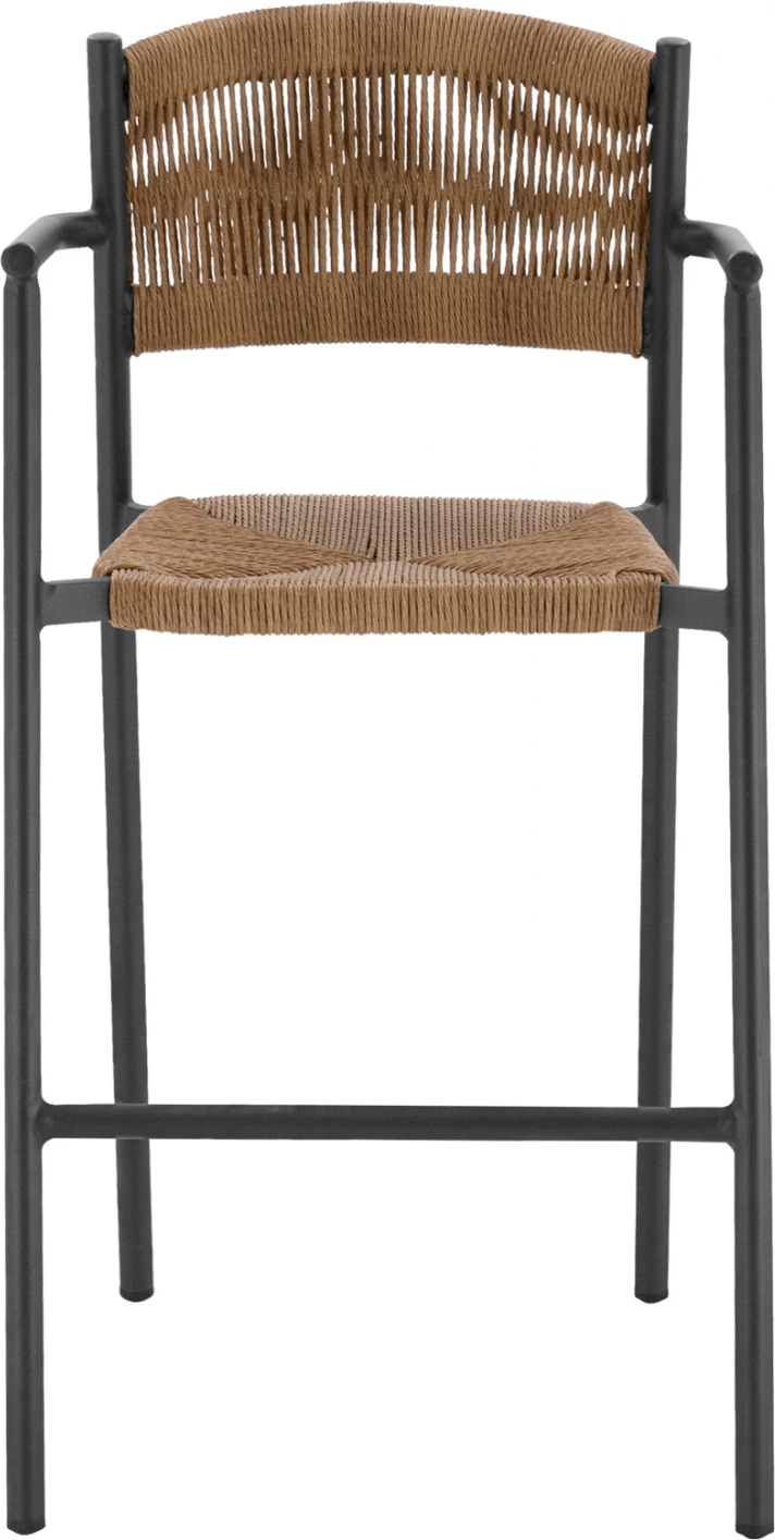 Aluminijasti barski stol z bež vrvjo FH5785.02 55,5x58x107 cm