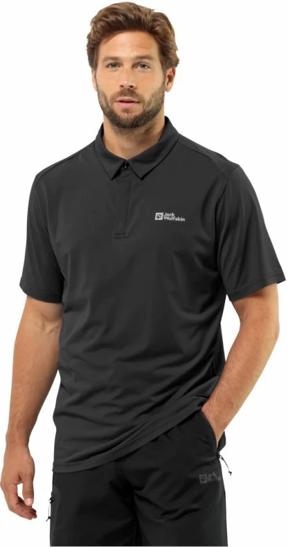 Funkcionalna polo majica za moške Jack Wolfskin, črna