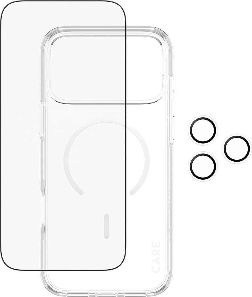 Ovitek za telefon 3-v-1 PanzerGlass CARE Flagship Explorer Bundle za iPhone 17 Pro Max, prozoren