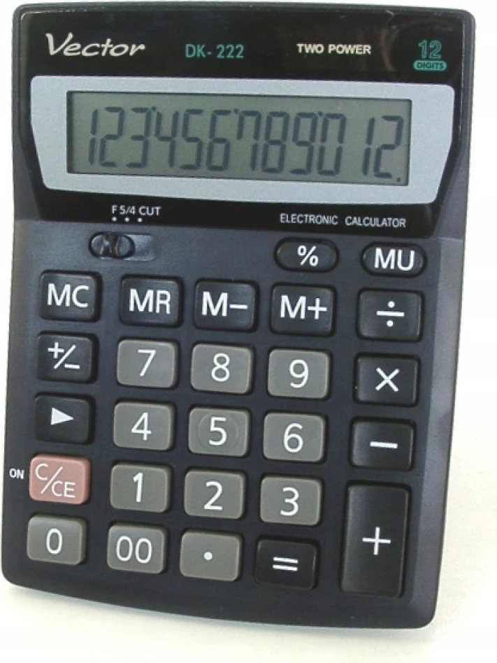 Kalkulator za pisarno Vector KAV DK-222, 12 mest, črn
