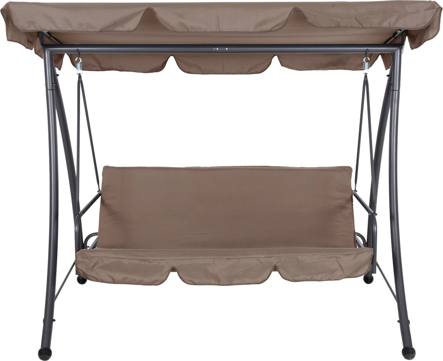 Gugalnica-postelja za verando s 3 sedeži LIKID FH5980.02 kovinski okvir v sivi barvi-tkanina v svetlo rjavi barvi 200x120x164H cm