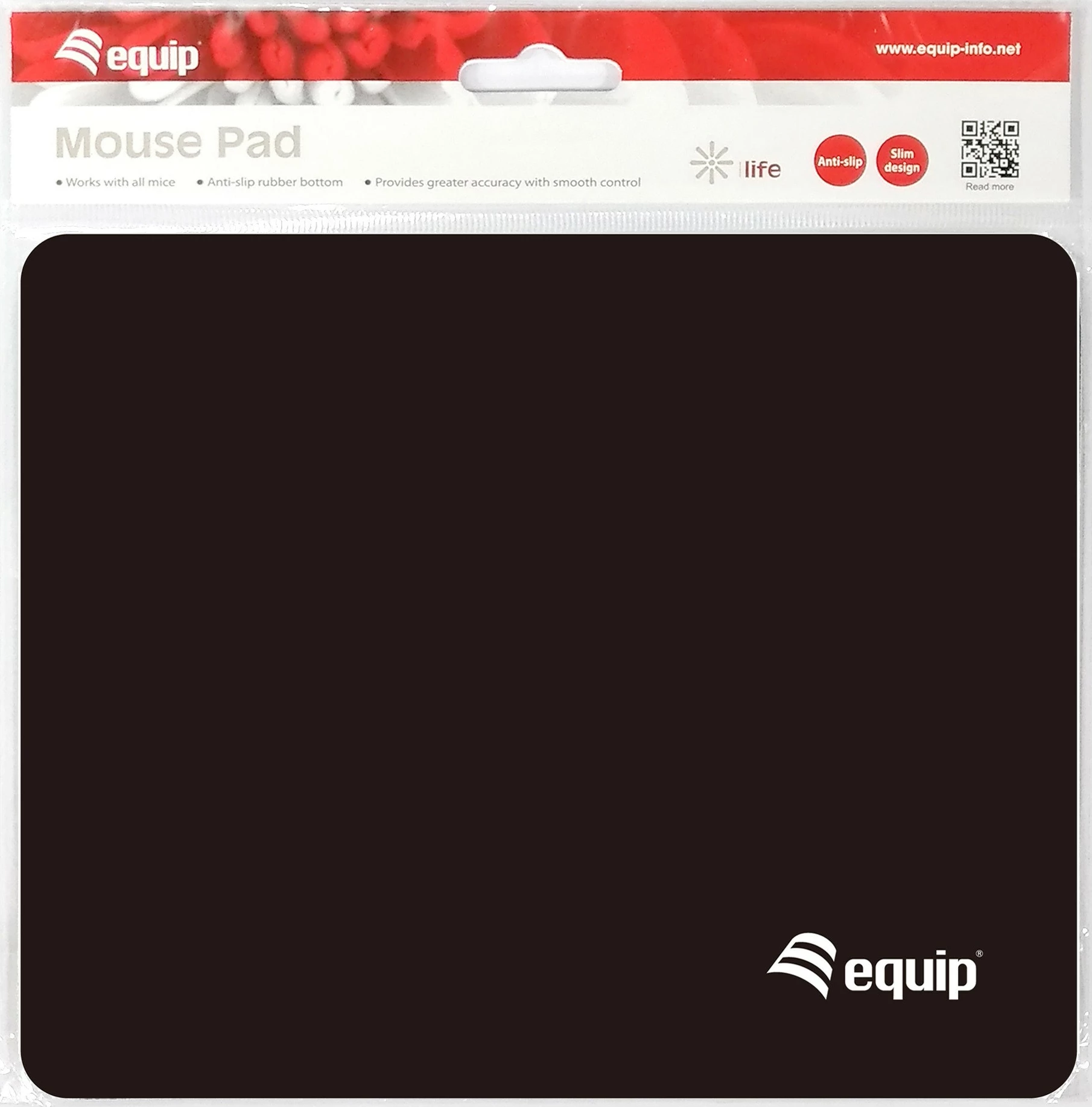 Podloga za miško Equip, najlon, 180x220 mm, črn