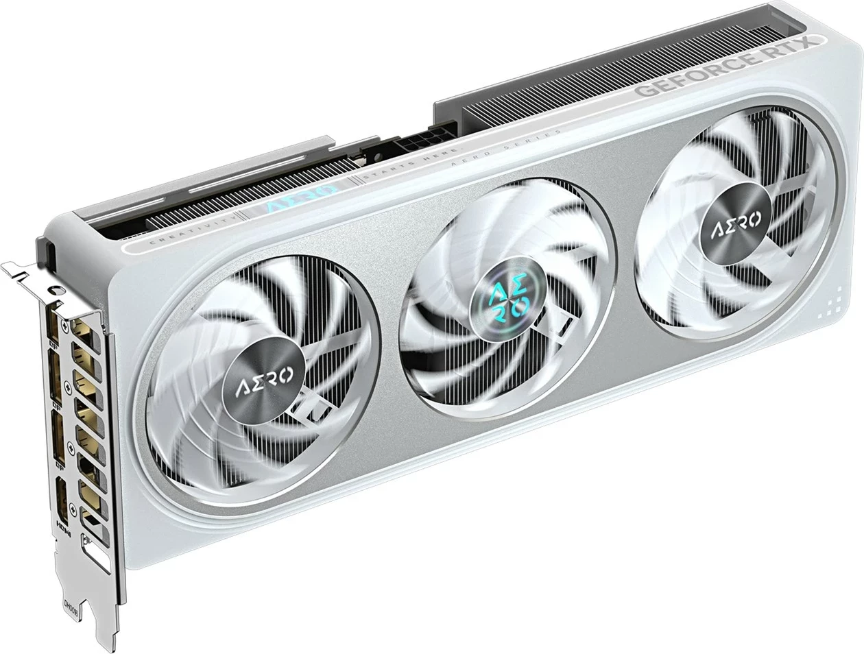 Grafična kartica GeForce RTX 5060 Ti AERO OC 8G Gigabyte, 8 GB GDDR7, PCI-E 5.0, bela