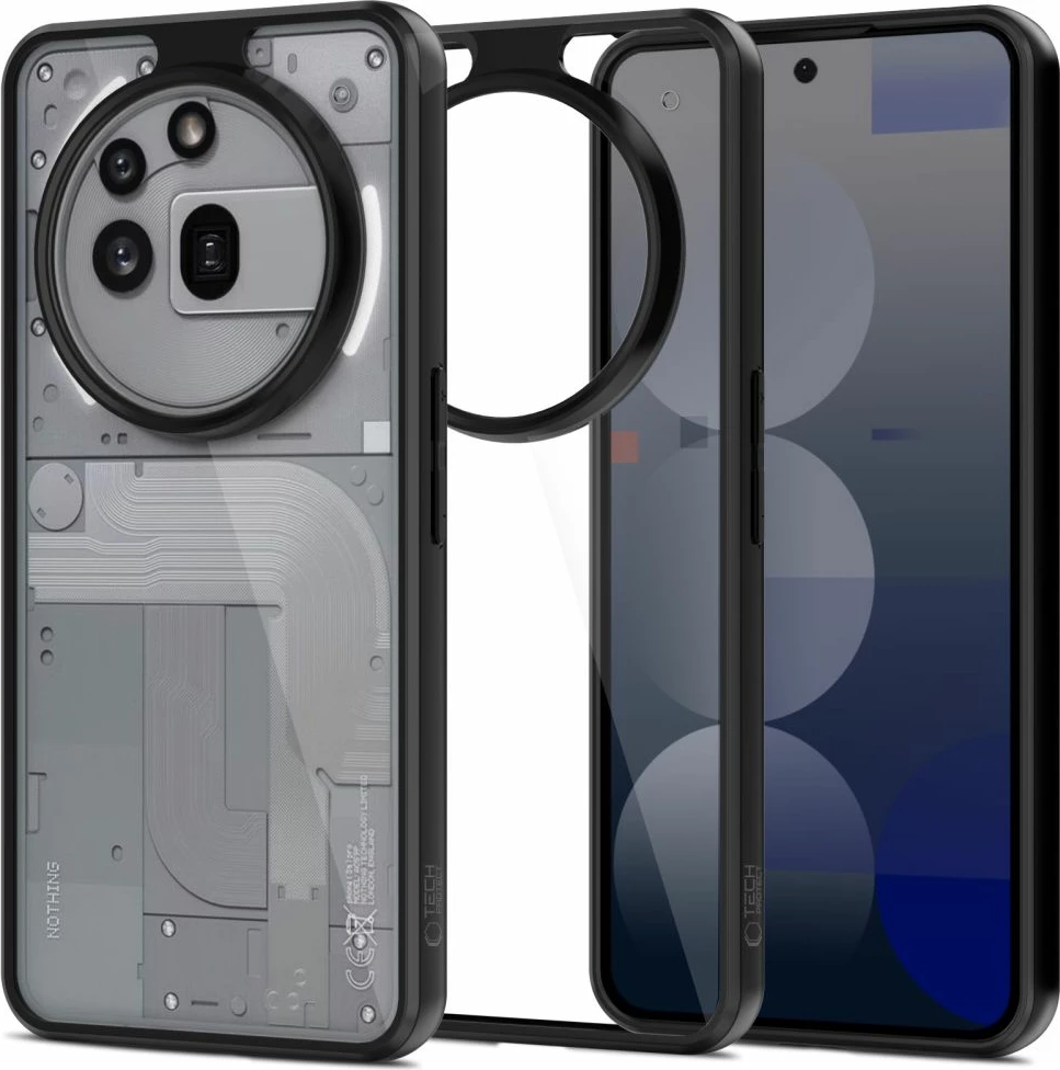 Ovitek Tech-Protect MagMat za Nothing Phone 3A Pro, prozoren/črn