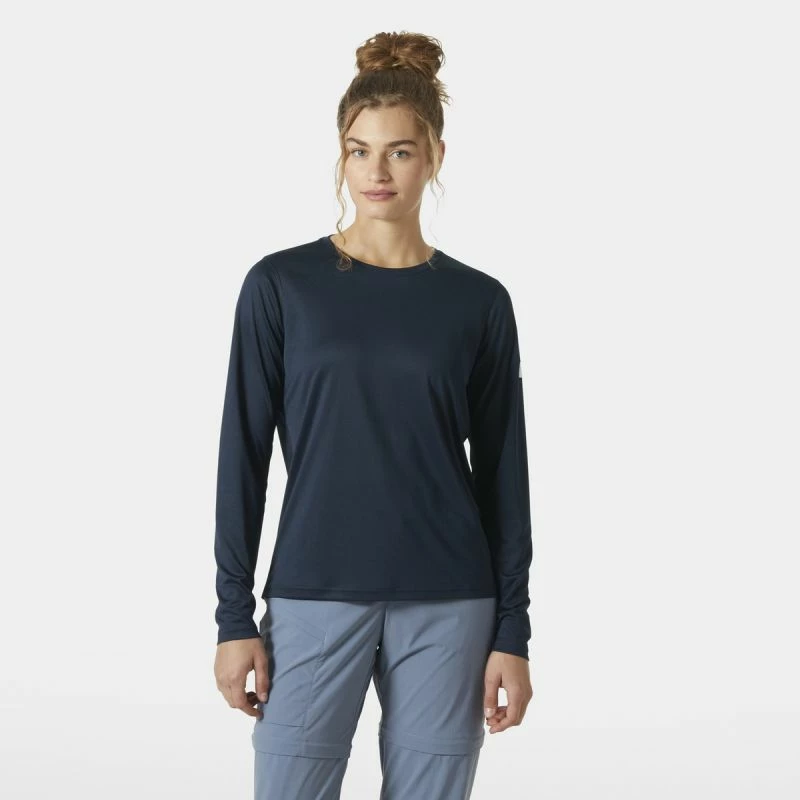 Majica z dolgimi rokavi za ženske Helly Hansen, temno modra