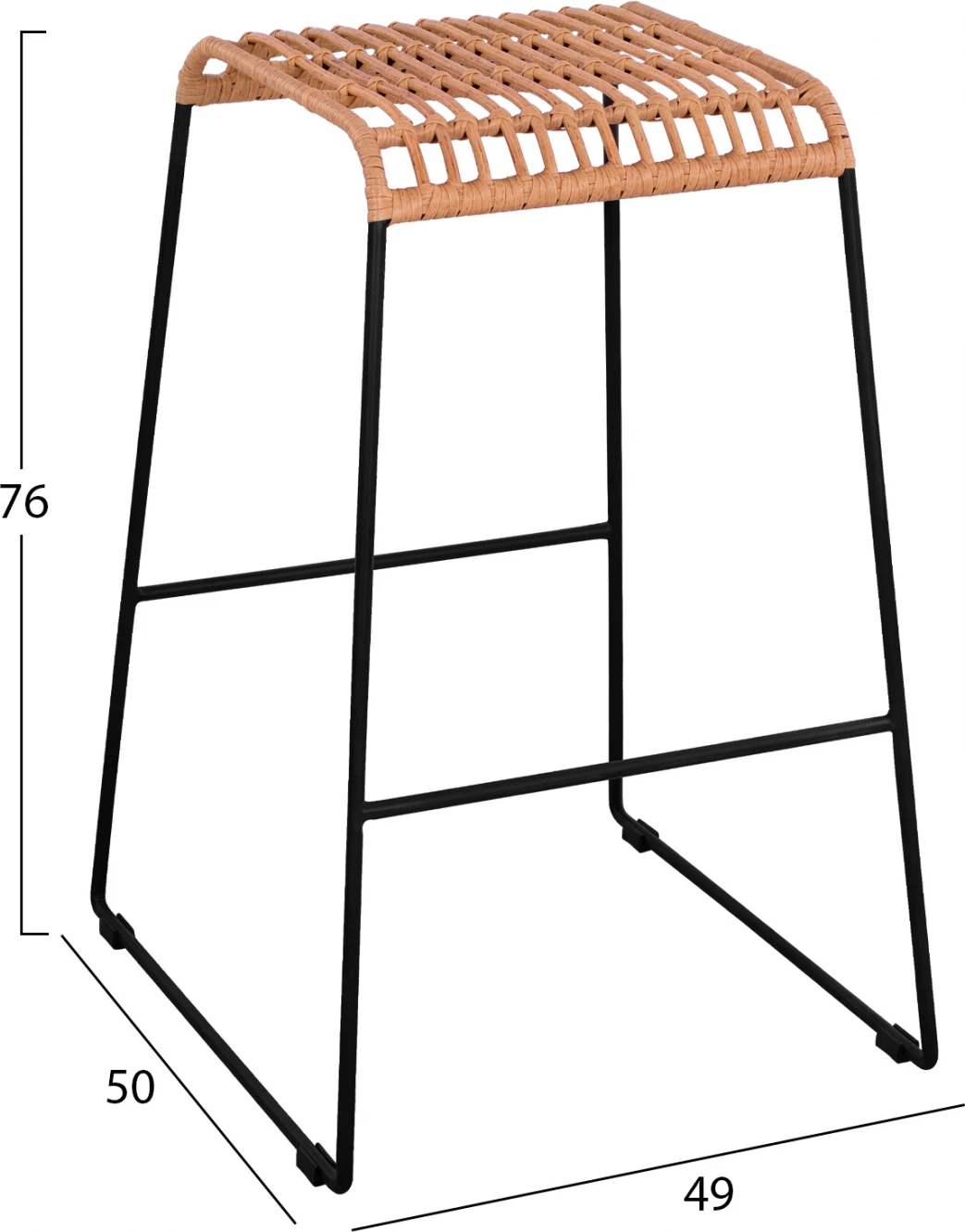 Kovinski stol Allegra FH5641 s pletenjem v bež barvi 49x50x76 cm
