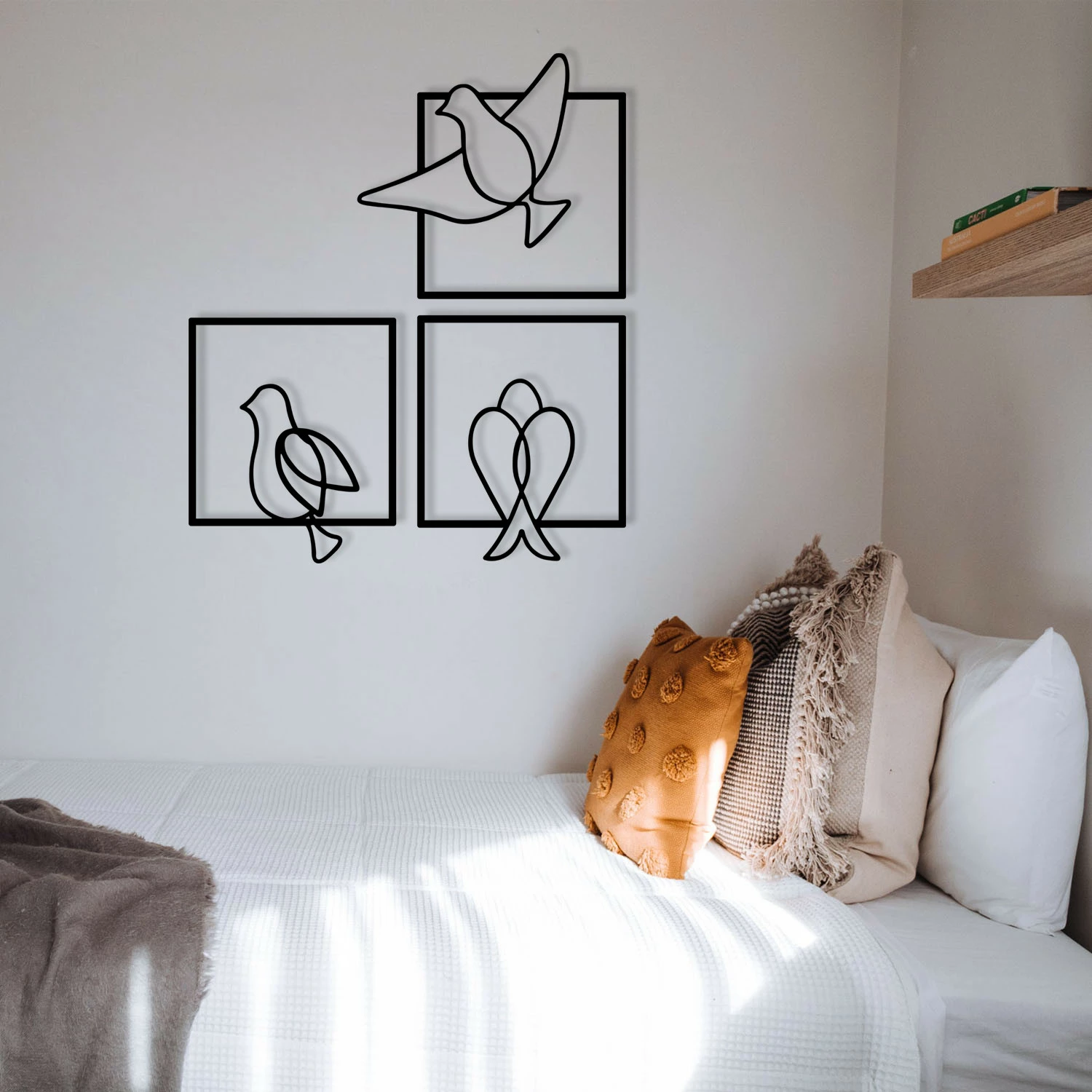 Dekorativni kovinski stenski okras Wallity Bonita, črn, 44 x 51 cm