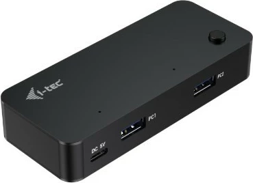 Universalni KVM hub, i-tec CAKVMHUB2A2C, 2x USB-C, 2x USB-A 3.0, črn