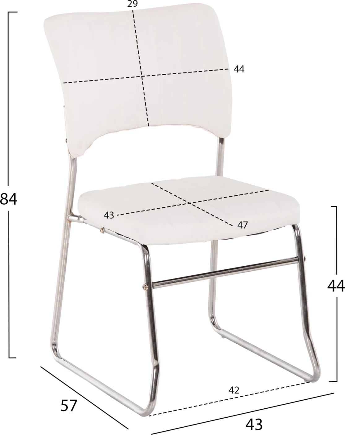 Konferenčni stol FH1071.02 bel 52x60x85 cm, set 4 kosov
