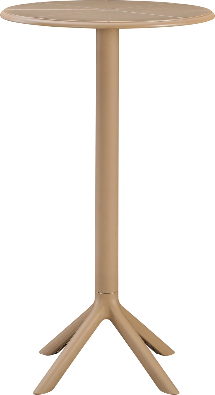 Okrogla barska miza TERRIN FH6126.14 iz polipropilena kapučino Φ60x106Hcm