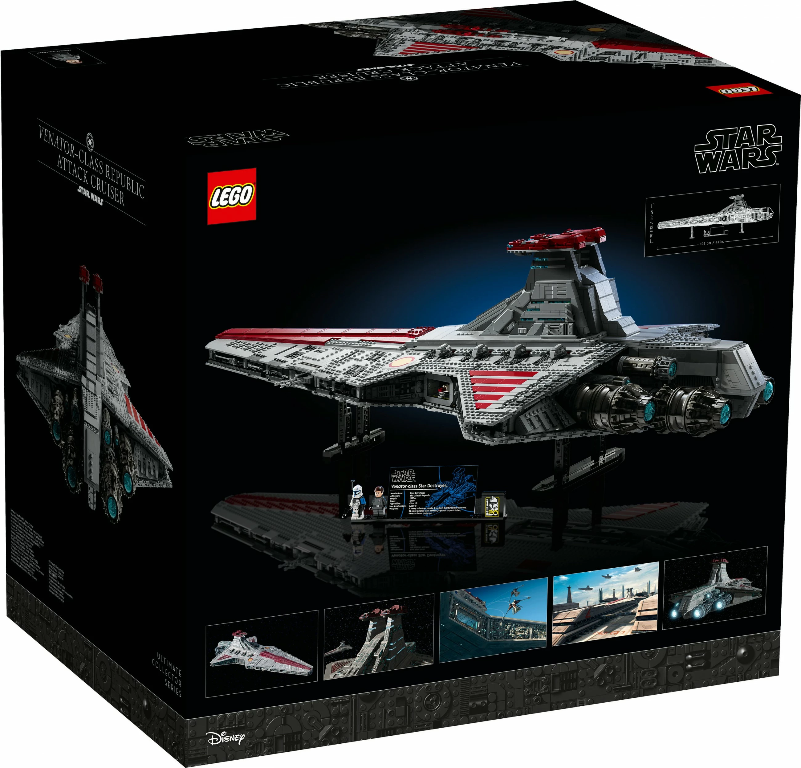 Velik, podroben model Venator-Class Republic Attack Cruiser LEGO Star Wars, 5.374 delov, večbarven