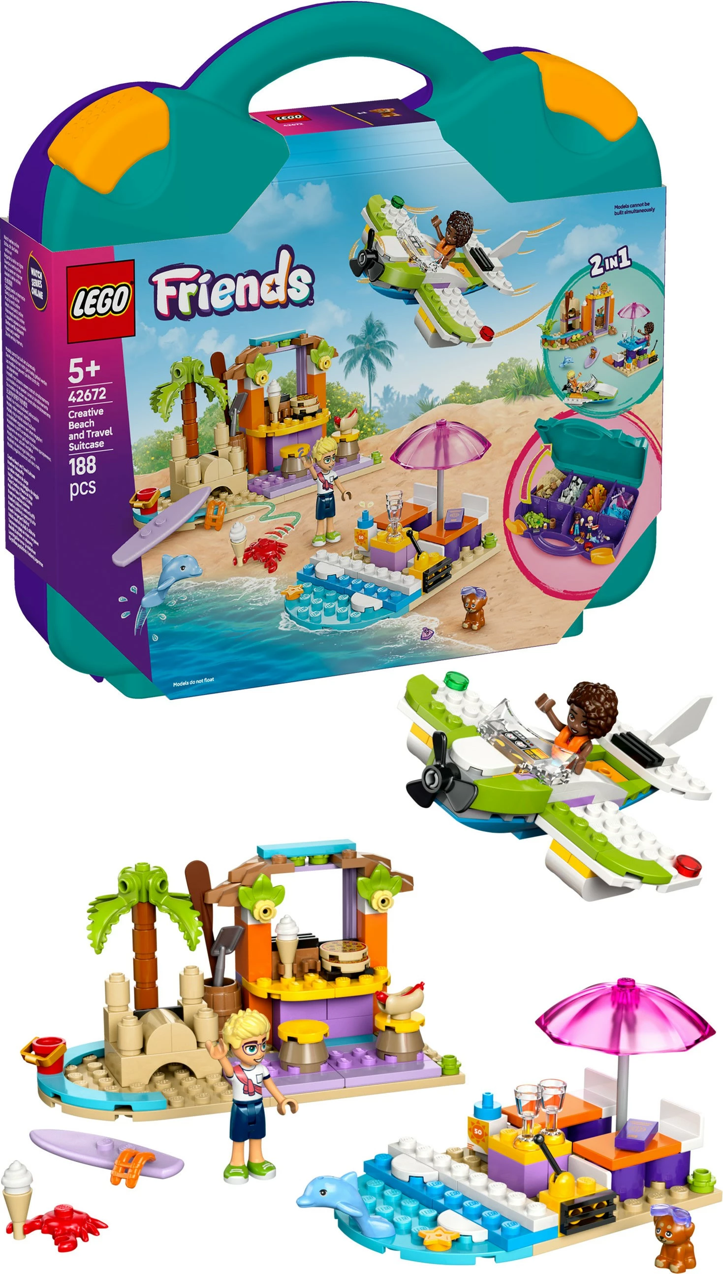 Kreativni komplet za sestavljanje v kovčku, LEGO Friends 42672, 188 delov, večbarvno