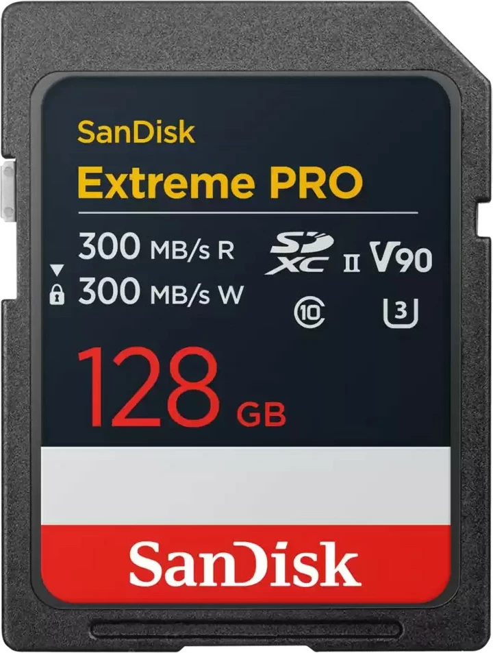 Kartica pomnilnika 128 GB Sandisk Extreme PRO SDXC, Class 10, UHS-II, 300 MB/s, črna