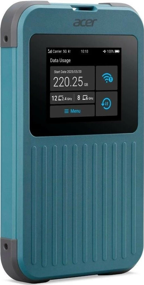 Prenosni Wi‑Fi dostopnik Acer Connect M4 5G, Wi‑Fi 6, zaslon na dotik, baterija 8000 mAh