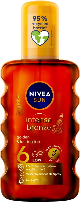 Sončno olje z drobnim zaščitnim faktorjem Nivea Sun Carotene Sun Oil Spray SPF6, 200 ml, za ženske