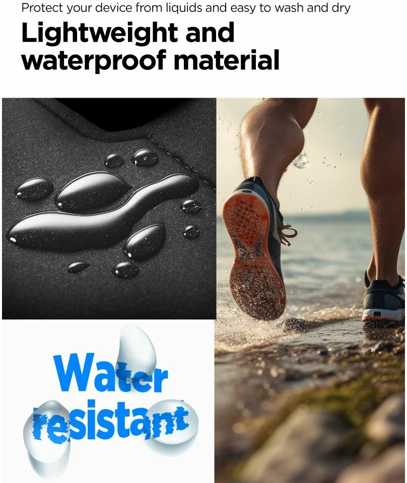 Športni ovitek za telefon Spigen A703, do 6,9 palca, črn