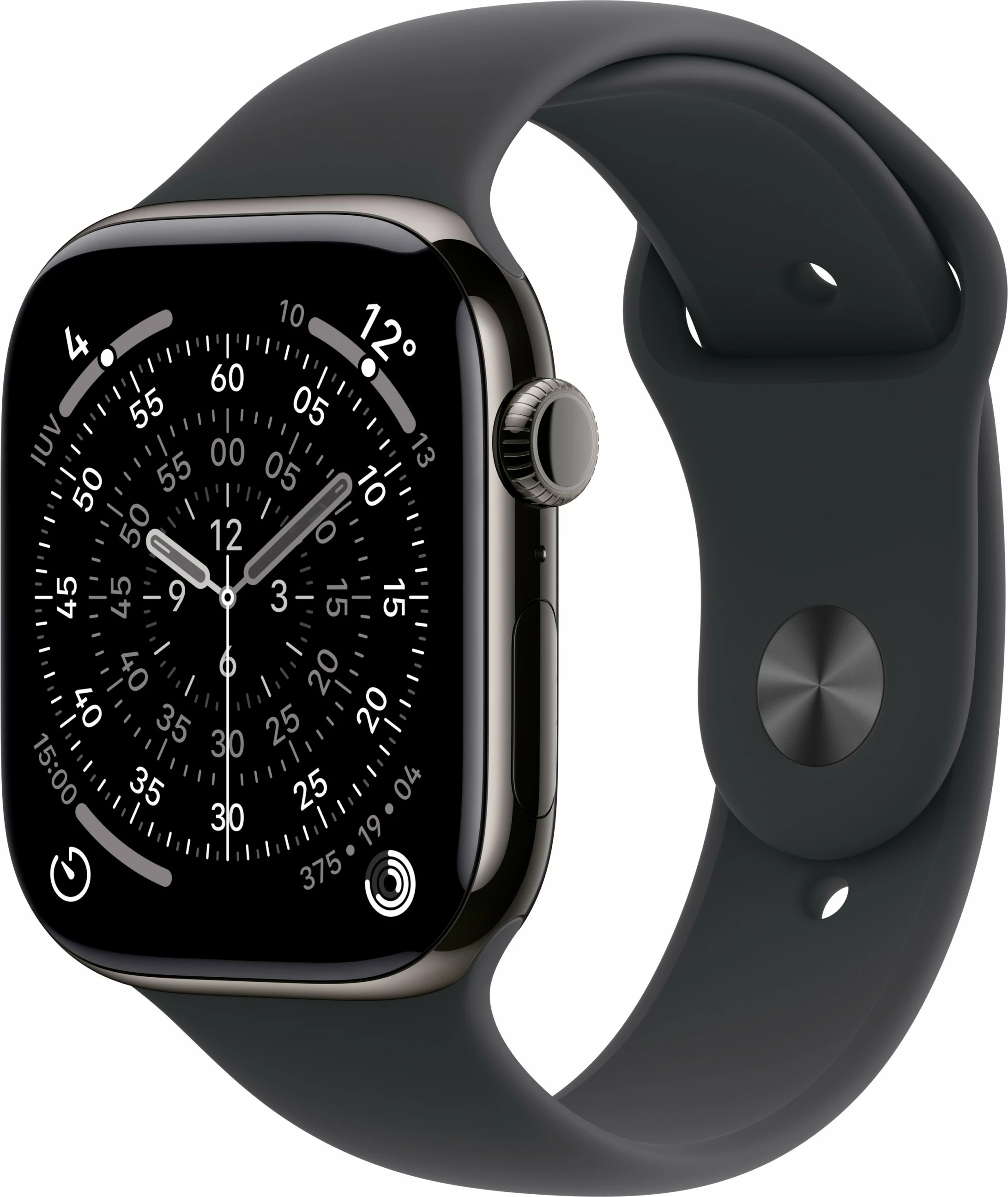 Pametna ura Apple Watch S11 Titan Cellular 46 mm, črn športni pašček