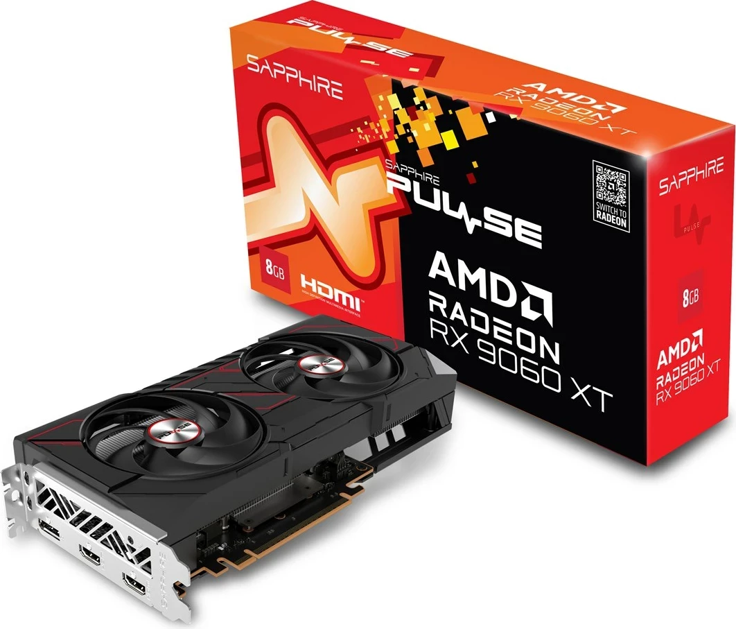 Grafična kartica Sapphire PULSE RX 9060 XT GAMING, 8GB GDDR6, črna