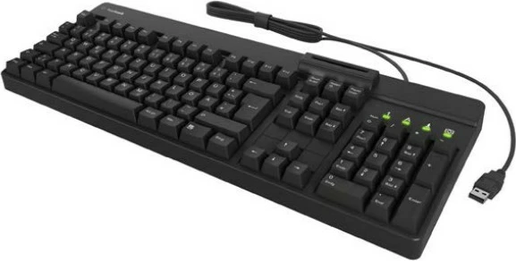 Polna tipkovnica z integriranim čitalcem kartic KeySonic KSK-8040U-CRT, USB, črna