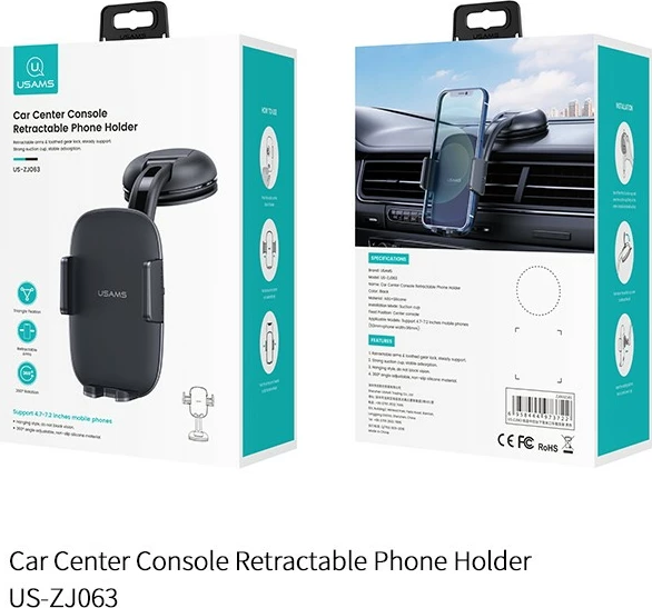 Držalo za telefon za avto USAMS US-ZJ063, črno