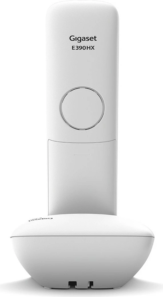 Brezžični telefon Gigaset E390, analogni/DECT, s prostoročnim klicem, 200 stikov, ID klicatelja, bel