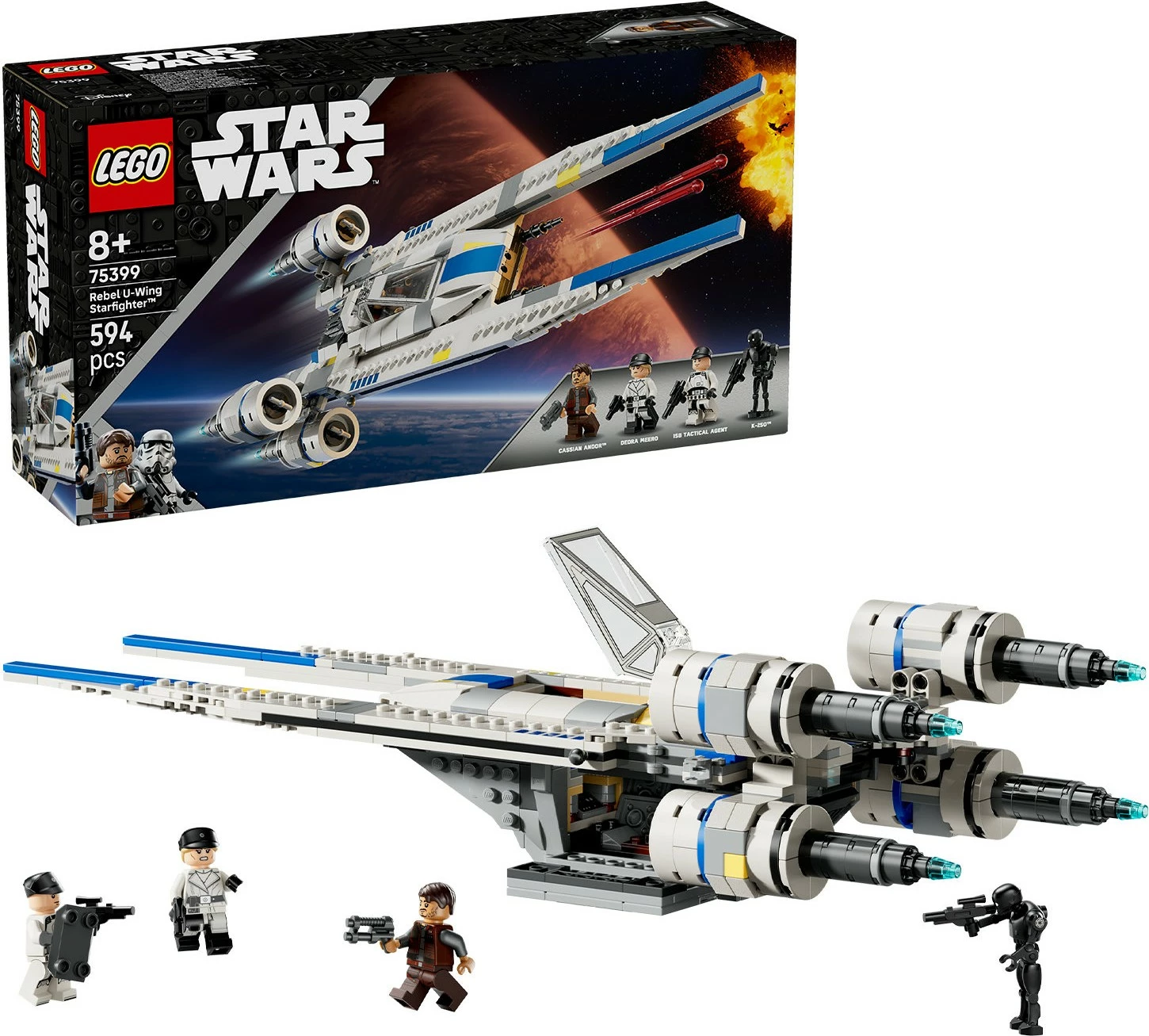 Set za sestavljanje Rebel U-Wing Starfighter 75399 LEGO Star Wars, 594 delov, večbarven