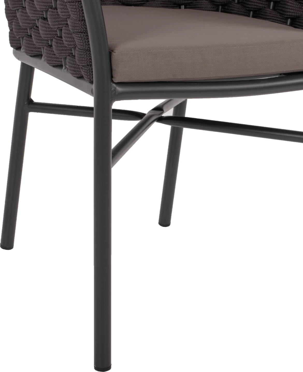 Aluminijasti naslanjač FH5858.01 z vrvjo - siva barva 56x58x76H cm