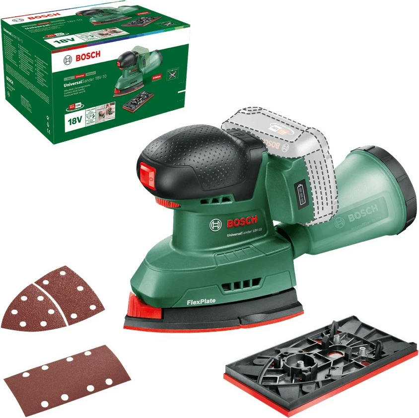 Orbitalni večfunkcijski brusilnik Bosch Universal-Sander 18V-10, 2,5 Ah, črno-zelena