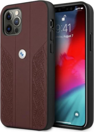 Ovitek za telefon BMW BMHCP12MRSPPR za iPhone 12/12 Pro 6,1", eko usnje, rdeč