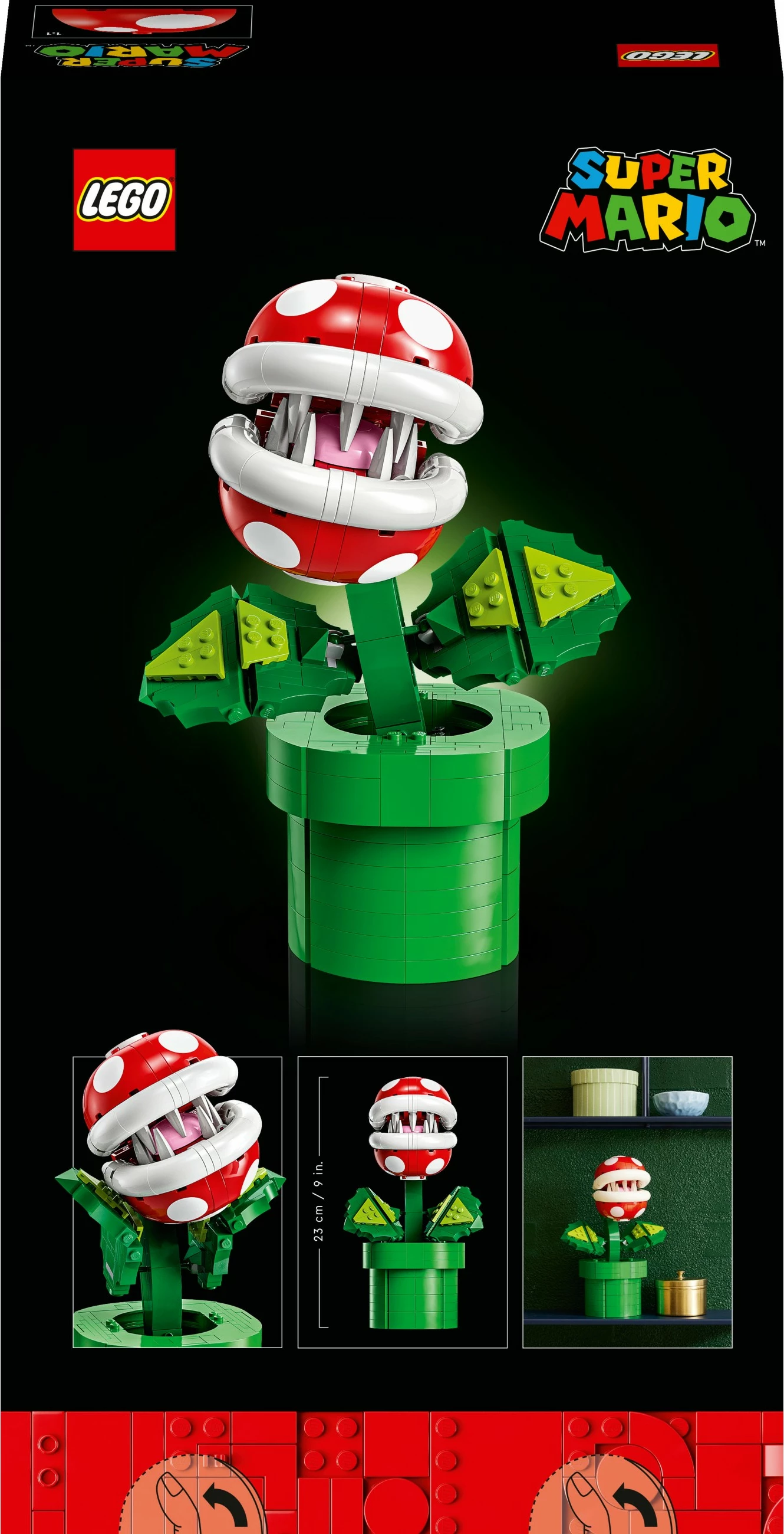 Model za razstavo Piranha Plant LEGO Super Mario, 540 kosov, večbarven