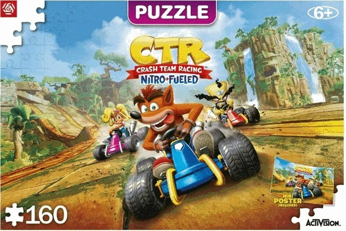 Sestavljanka za otroke Crash Team Racing Nitro-Fueled, 160 kosov, večbarvno
