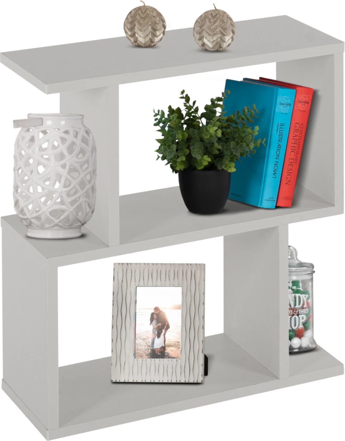 Stranska miza FH8956.13 z odlagalnimi prostori AMABELLA melamin bela 45x17x52H cm