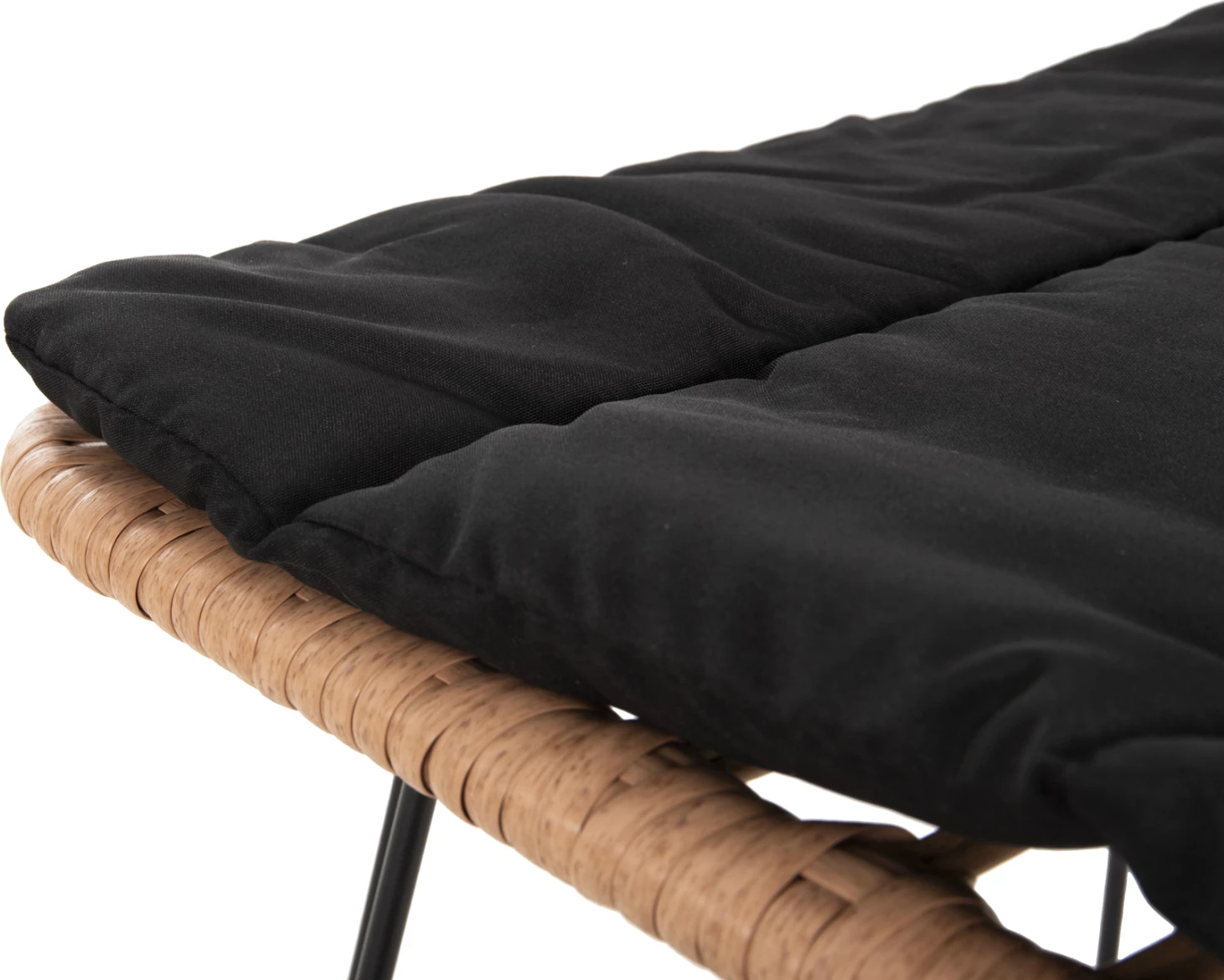 Barski stol srednje višine ALLEGRA FH5643.11 kovina in blazina črna-pletena bež 50x55x103H cm