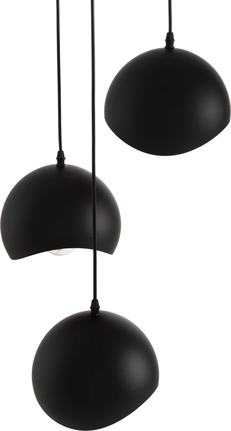 Stropna viseča svetilka s 3 lučmi FH4166.01 kovinske krogle v črno-oranžni barvi Φ20x112Hcm