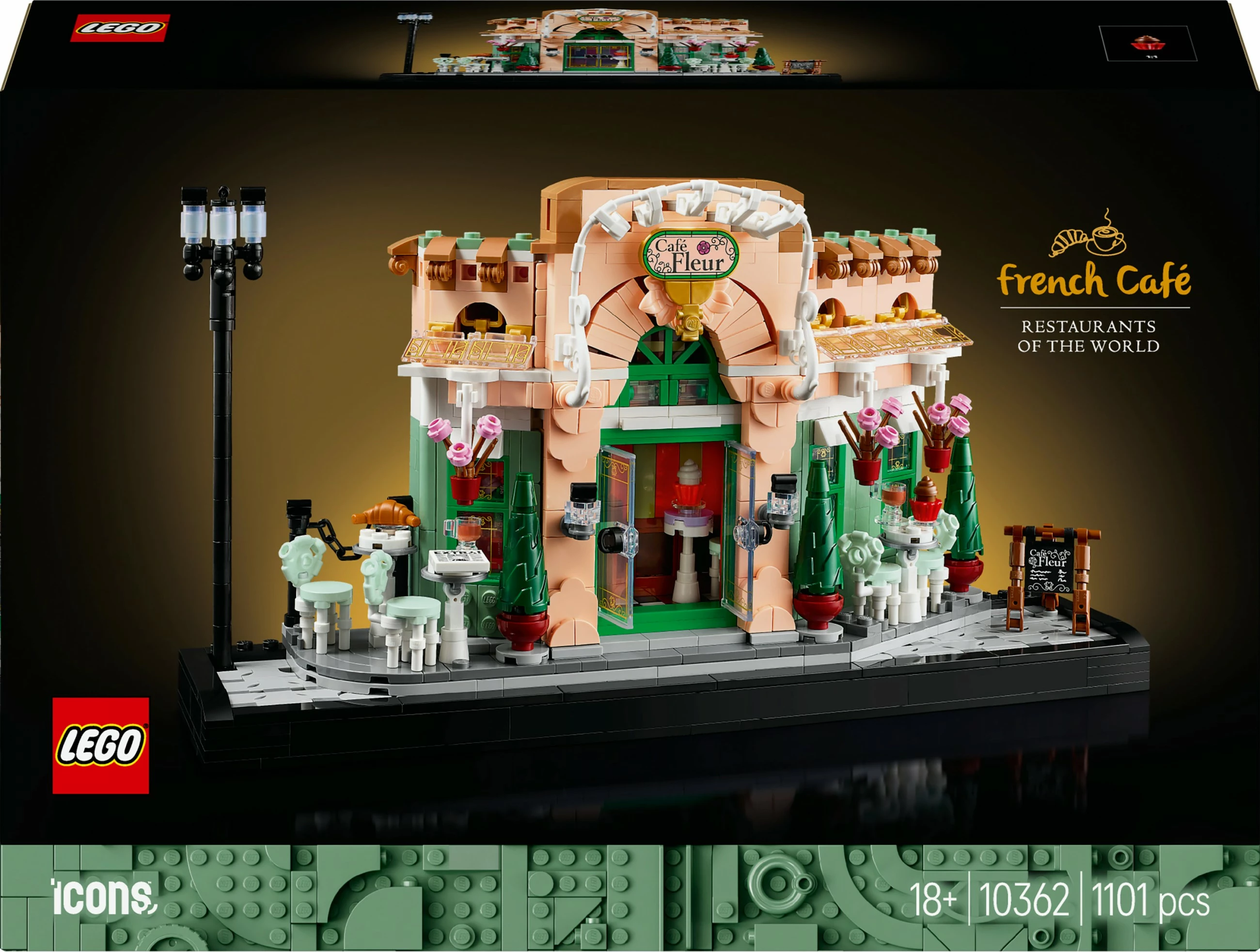 Model podrobne francoske kavarne LEGO French Café, 1101 kosov, plastika, večbarven