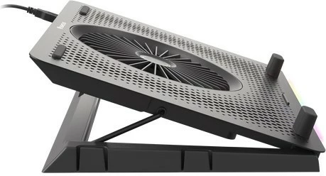 Hladilna podloga za prenosnik Natec Genesis Oxid 450 RGB, 15,6", 5 ventilatorjev, USB HUB, črna