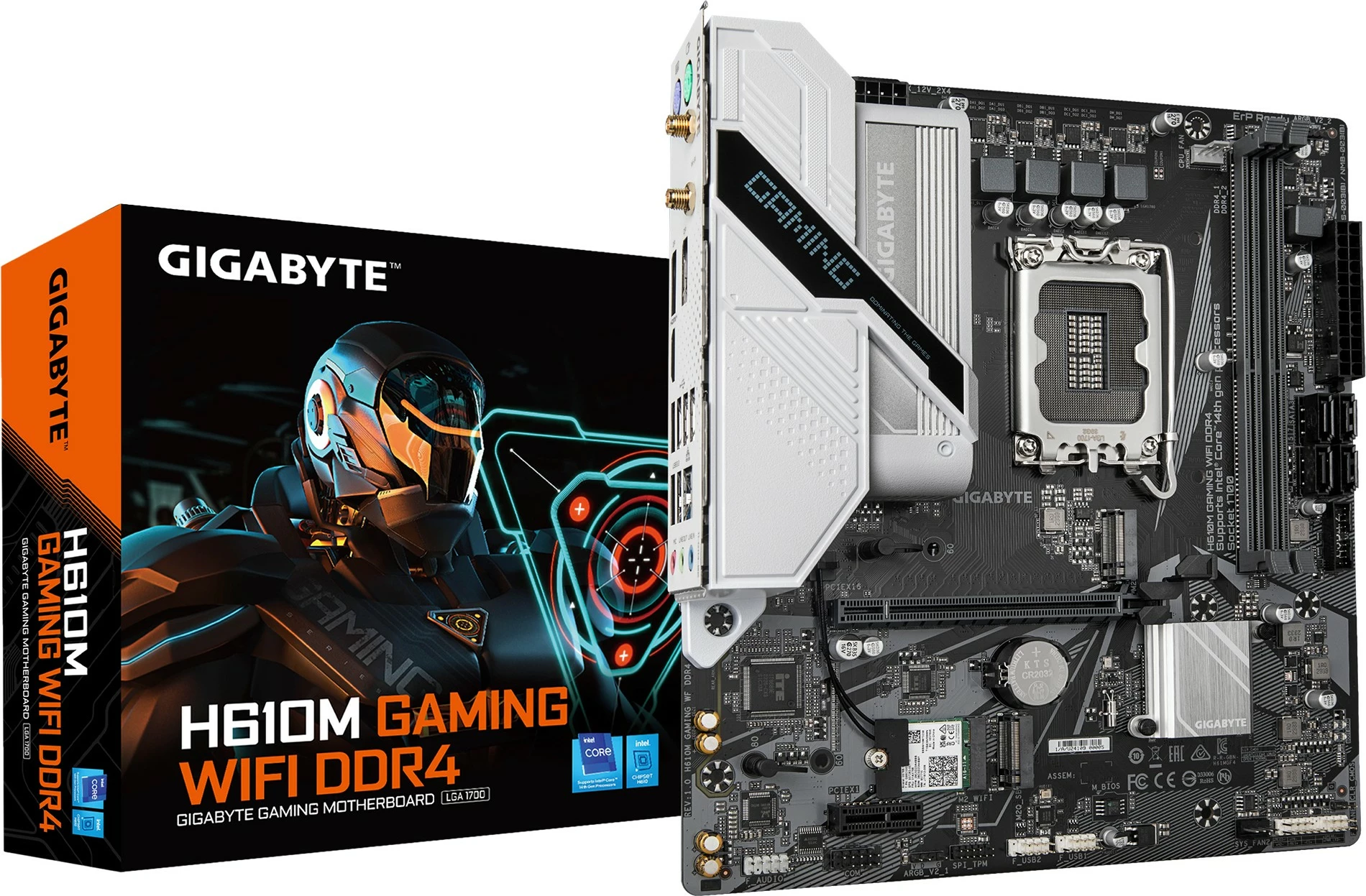 Matična plošča Gigabyte GA-H610M GAMING WF DDR4, Socket 1700, WiFi, DDR4, črno/bela