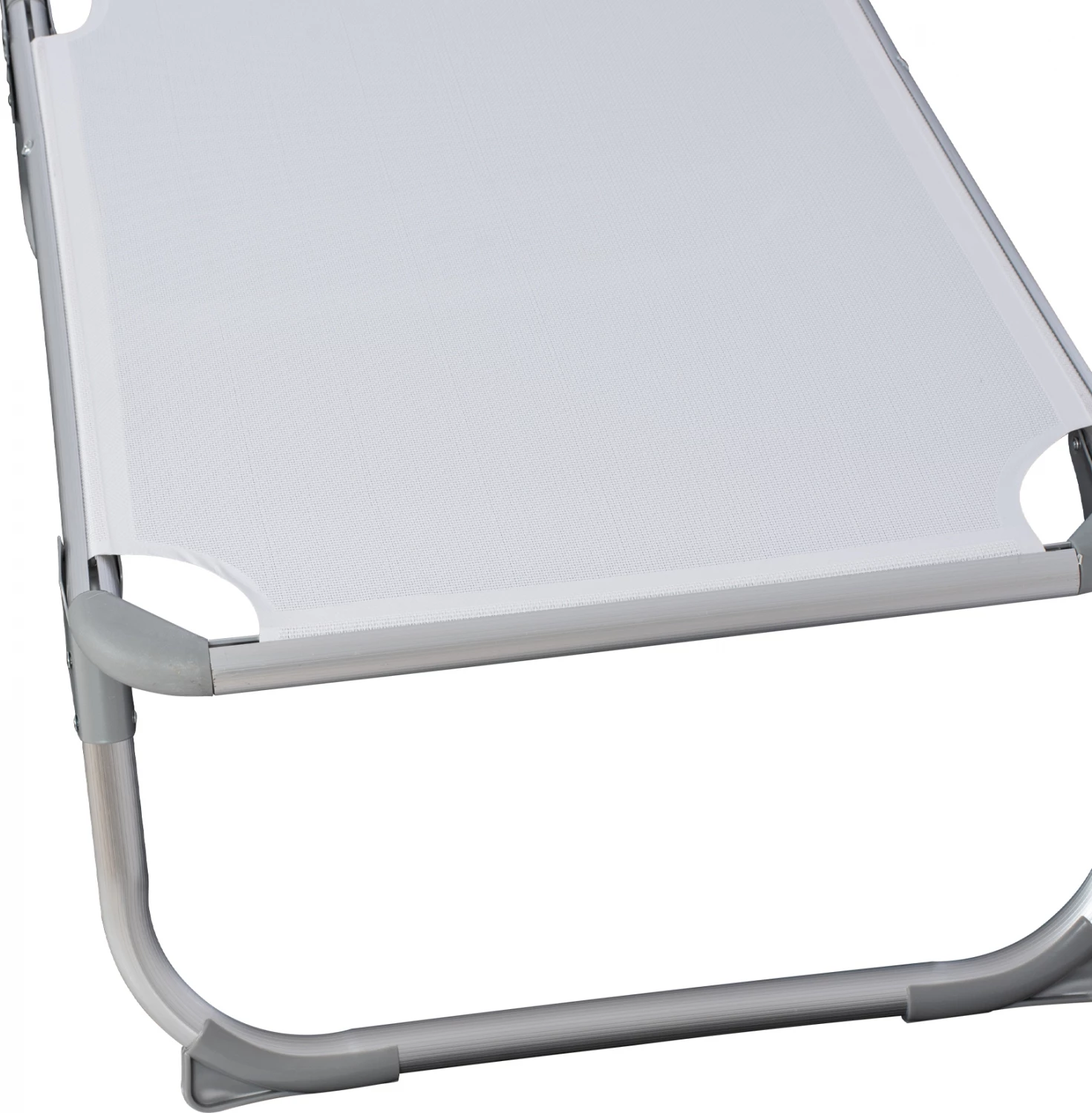 Ležalnik za plažo FH5054.03 težki tip bele barve aluminij 188x58x31-81 cm