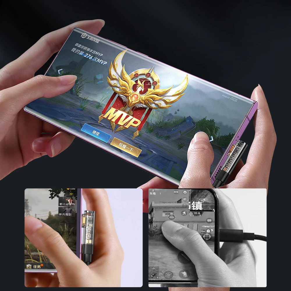 Kabel USB-C pod kotom 90°, Joyroom S-UC027A6, 1,2 m, 3A, črn