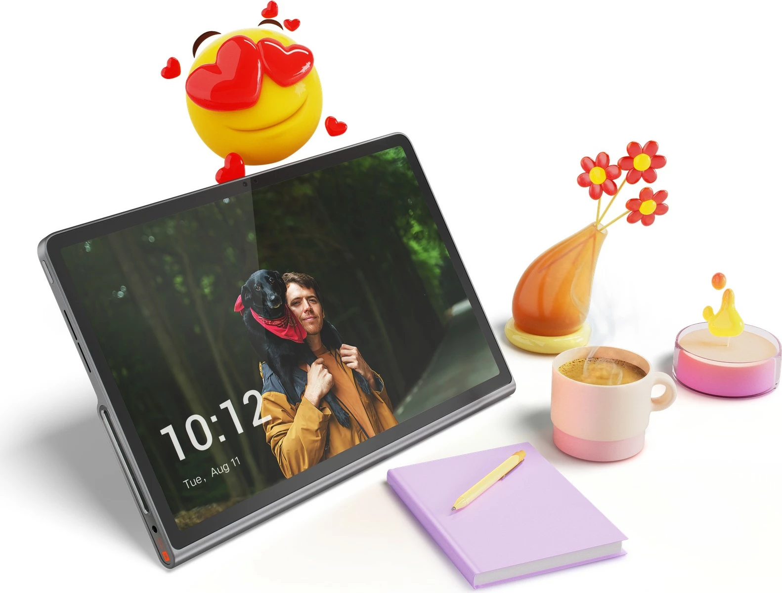 Tablica z velikim zaslonom, 8GB RAM, 128GB, luna grey — Lenovo Tab Plus, z ovitkom