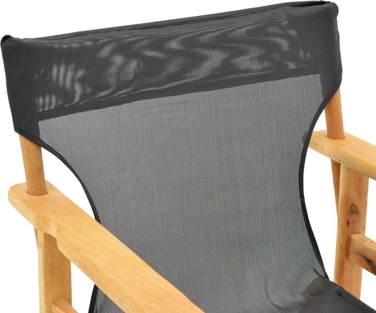 Režiserski stol, masiven bukov les, naravna barva - Nexus temno črna tkanina (Kompa)