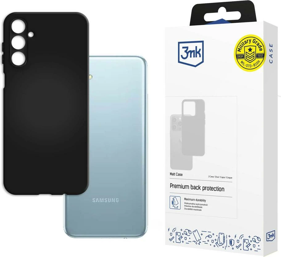Ovitek za telefon 3mk Matt Case, TPU, črn, za Samsung Galaxy M14